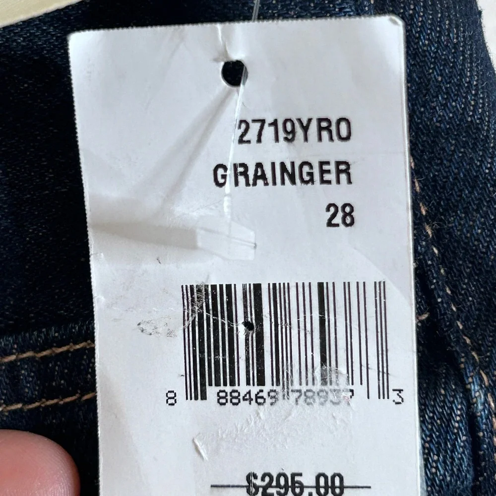 $295 L'agence Milina Low Rise Stovepipe Jeans Grainger size 28 NWT Raw Hem
